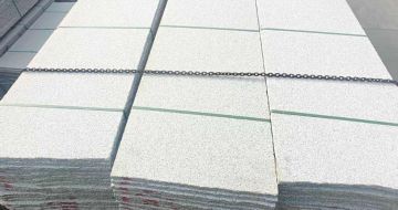 青海芝麻白毛板，石材毛板