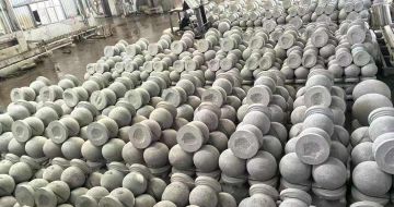 青海芝麻白圆球 石球 挡车球