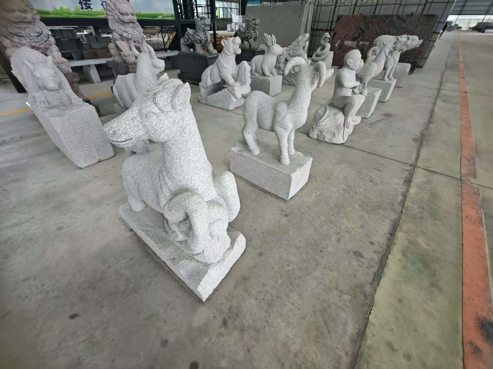 青海芝麻白雕刻 十二生肖 异形雕刻