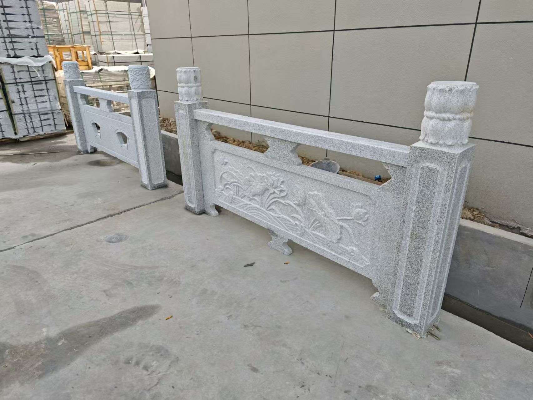 青海芝麻白河道栏杆 石材栏杆